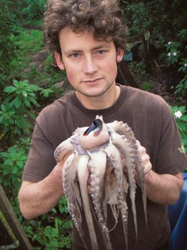 Alastair Bland with one of his many, many giant squid catch