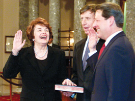 Sen. Dianne Feinstein, Richard C. Blum and Al Gore