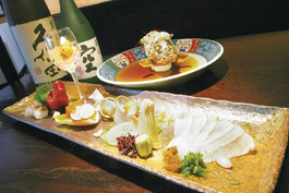 assorted sashimi and kara agi