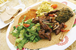 Selam's combination platter with beef
