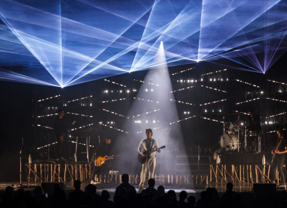 Photo of musicians on a big stage