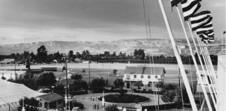 Vintage black-and-white aerial photograph
