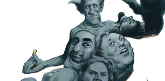 Illustration with caricatures of various techocrats