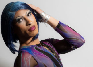 Person in theatrical drag makeup