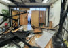 Commercial space broken into despite boards and bars on windows