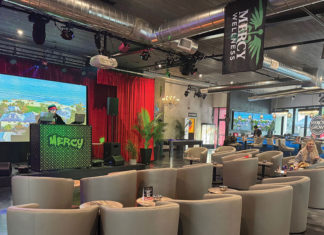 Interior of a cannabis lounge