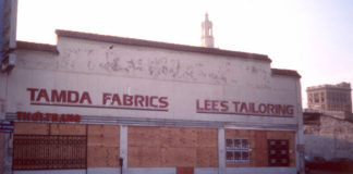 Archival photo of businesses