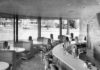Archival black-and-white photo of a diner