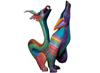Colorful sculpture of an imaginary animal