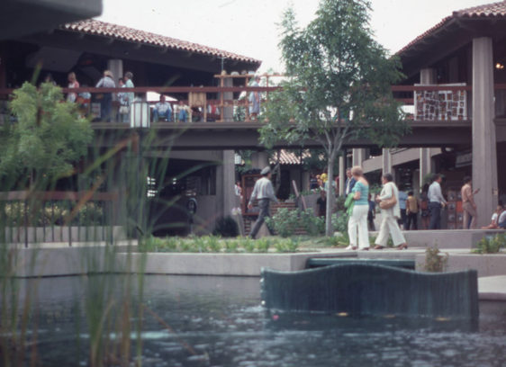 Buildings near a pond