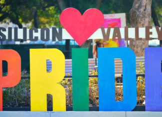 Display that spells out Silicon Valley Pride