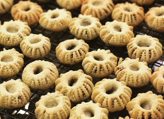 Large tray of small pastries