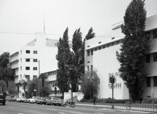 Archival black-and-white photo of a building on the San Jose State campus