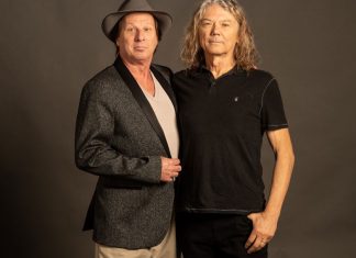 Jerry Harrison and Adrian Belew in Menlo Park