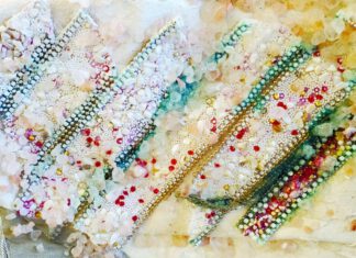 devil's slide, artwork, beads, rocks, crystals