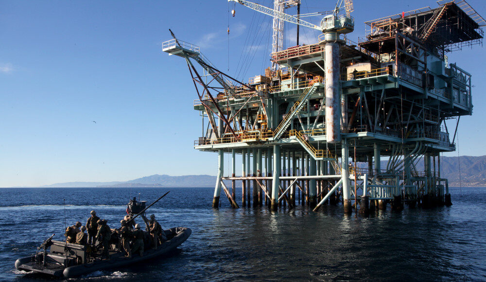 u.s. marines, oil rig training exercise, santa barbara california